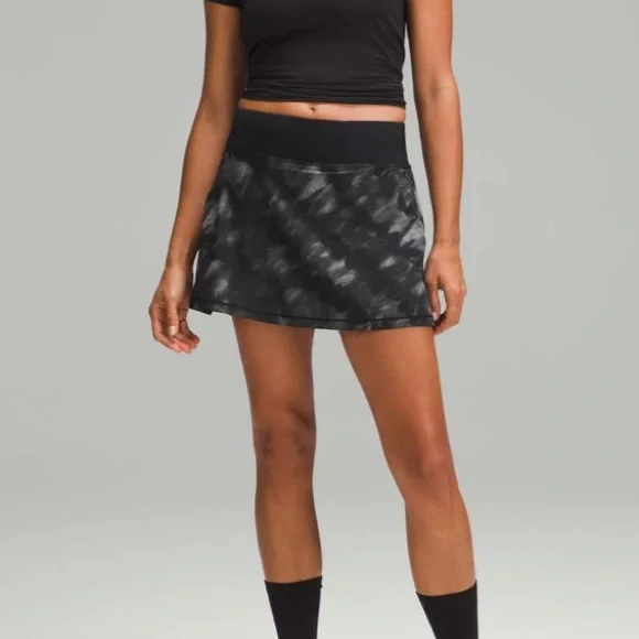 Lululemon Pace Rival Mid-Rise Long Skirt Motion Vista Black Multi Size 8 - Picture 4 of 11